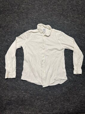 Zara Men's Off-White Button-Down Casual Shirt